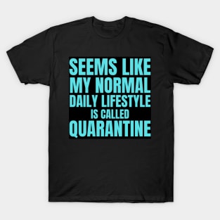 Seems Like My Normal Daily Life Is Called Quarantine Funny Introvert Autism T-Shirt